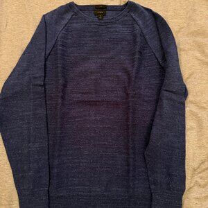 J. Crew Slim Fit Slub Knit Rugged Cotton Sweater Heather Blue Size Small LS